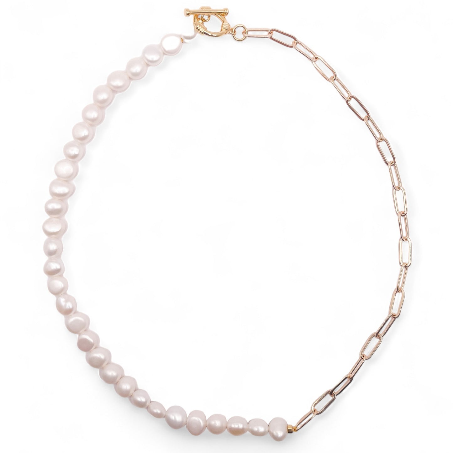 ELEANOR BAROQUE PEARL & CHAIN NECKLACE