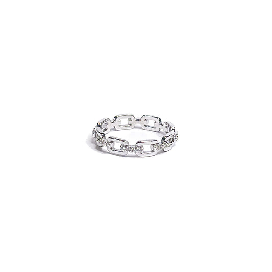 SOPHIA CRYSTAL CHAIN LINK RING