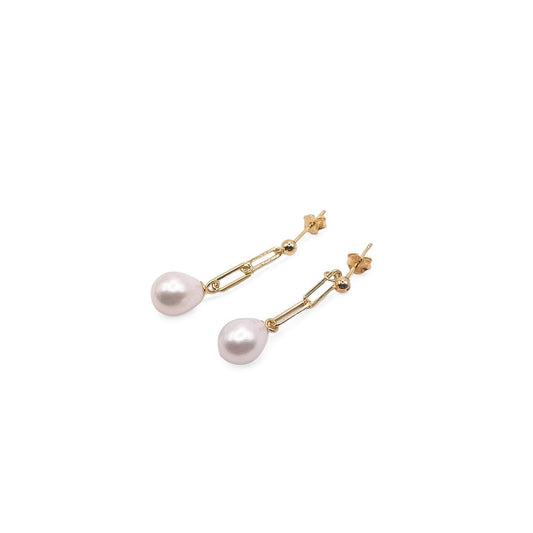 ALEXANDRIA PEARL CHAIN EARRINGS